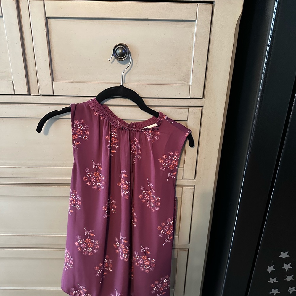 Loft berry color top size small.